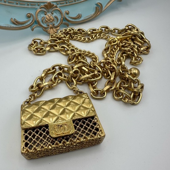 Anthropologie Mini Double Chain Charm Belt/Bag - Picture 1 of 17